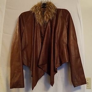 Brown faux fur jacket